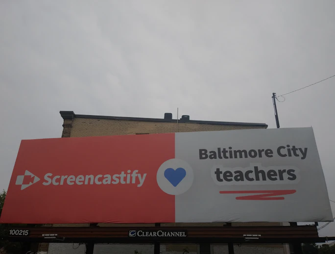 Maryland Baltimore/Billboards In Baltimore Clear Channel Screencastify Ad