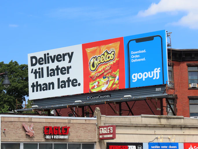 Massachussetts Boston/Boston Billboards Clear Channel Gopuff Ad