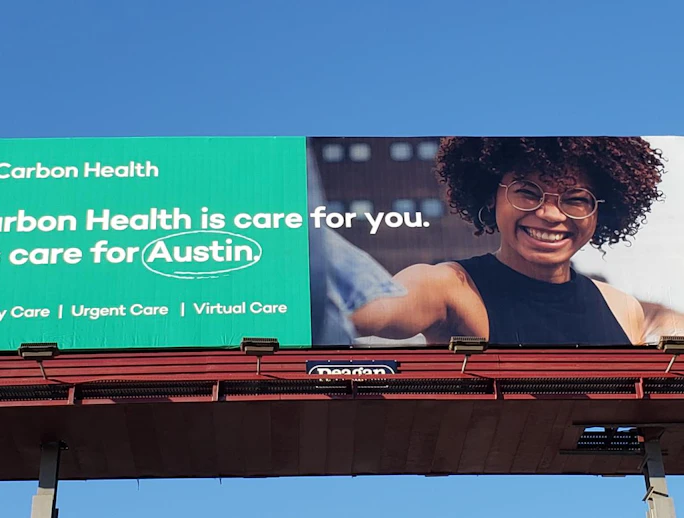 Texas Austin/Austin Billboards Carbon Health Ad
