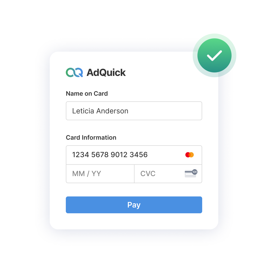 Credit card sample form